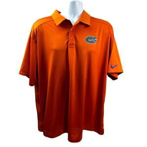 Nike Florida Gators Polo Shirt Mens XL Orange Back hit  Dri Fit Golf Performance